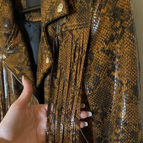 Blank NYC Python Print Jacket with Fringe detail - Picture 9 of 9